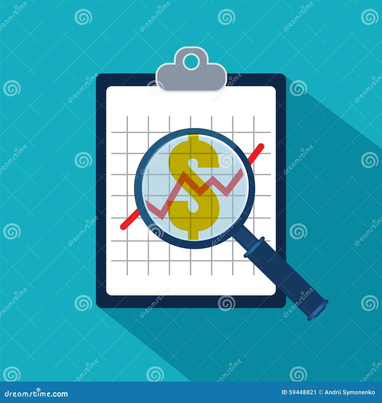 Examining Economic Statistic. Financial Examiner Stock Vector