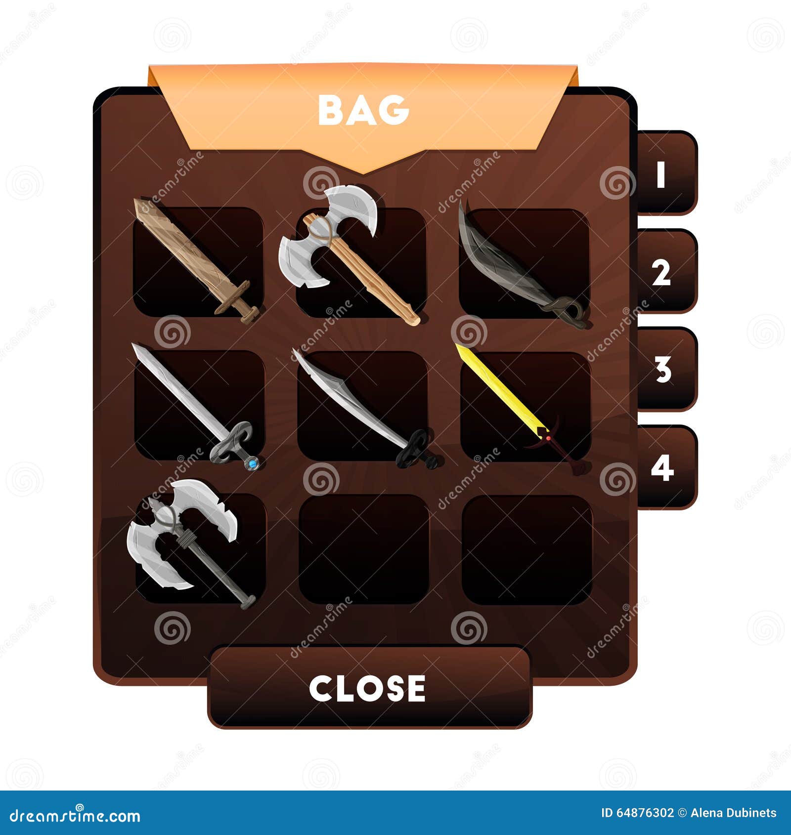An Example of the Game Window with the Choice of Weapons or Other