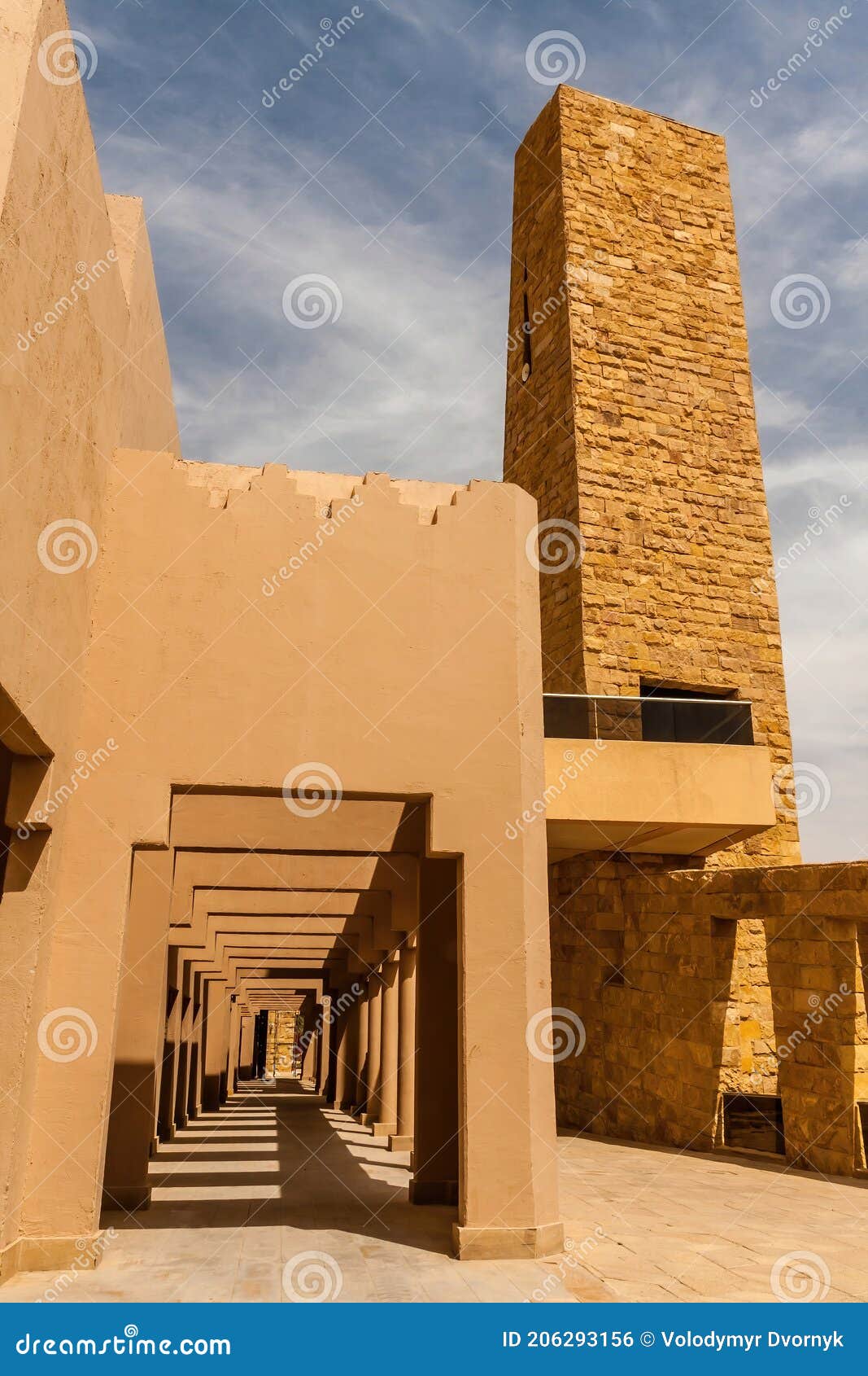 modern architecture of al bujairi in the traditional arabic style, ad diriyah, saudi arabia