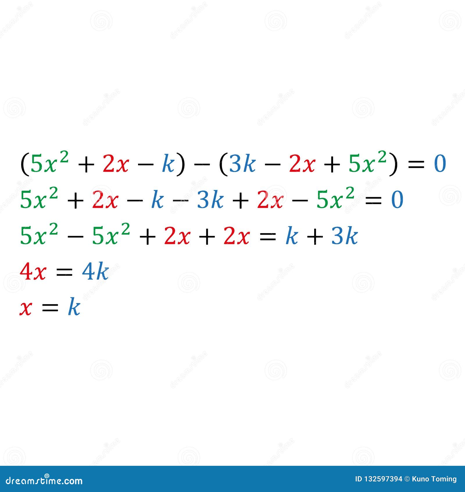 An Example of Solving an Algebraic Parametric Equation with One