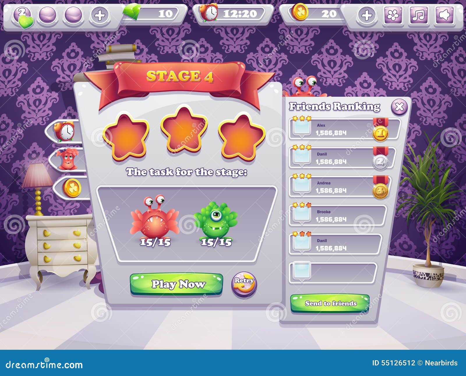 example of tasks to perform at the level of a computer game monsters