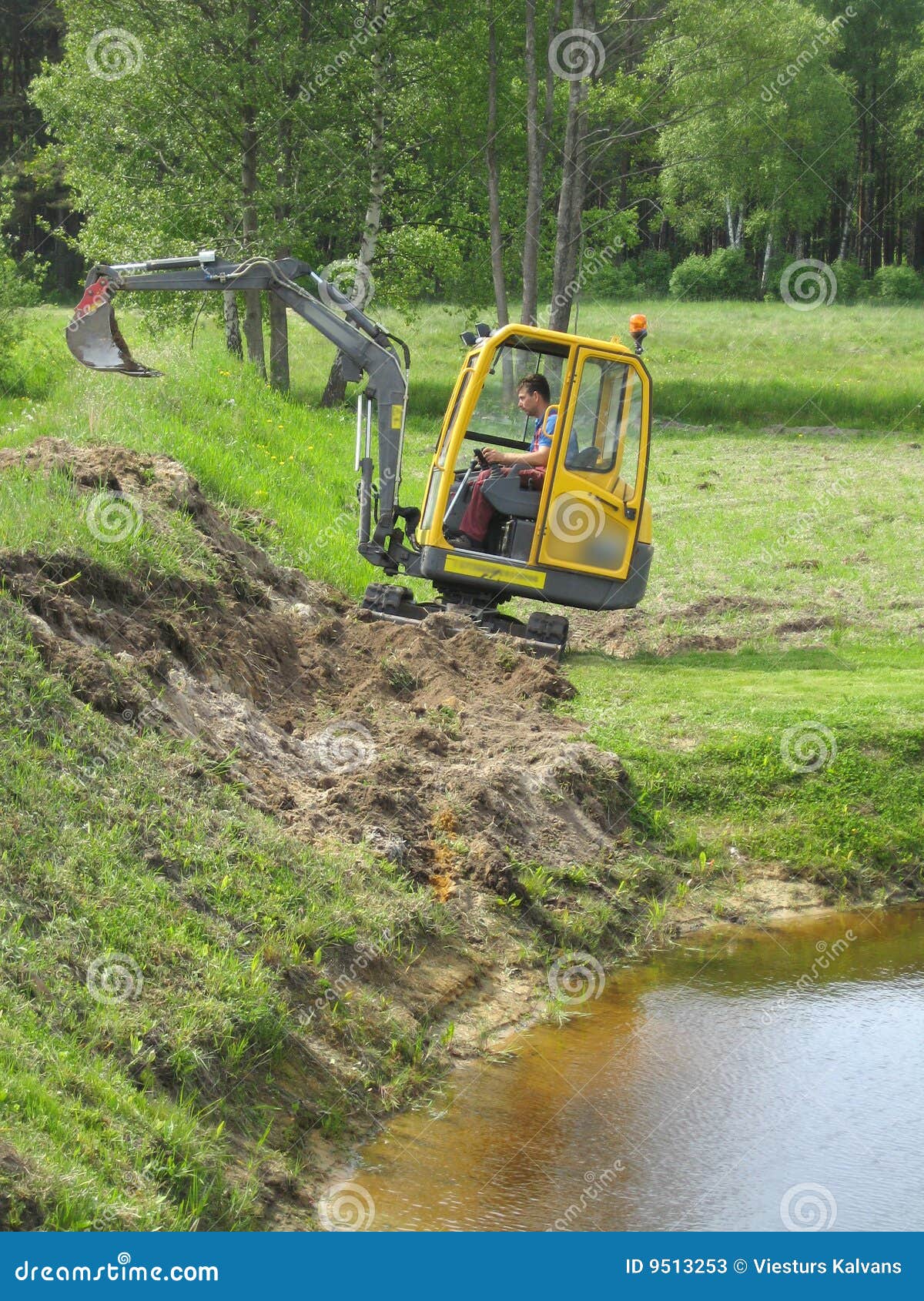 Excavation stock image. Image of water, forest, shovel 9513253