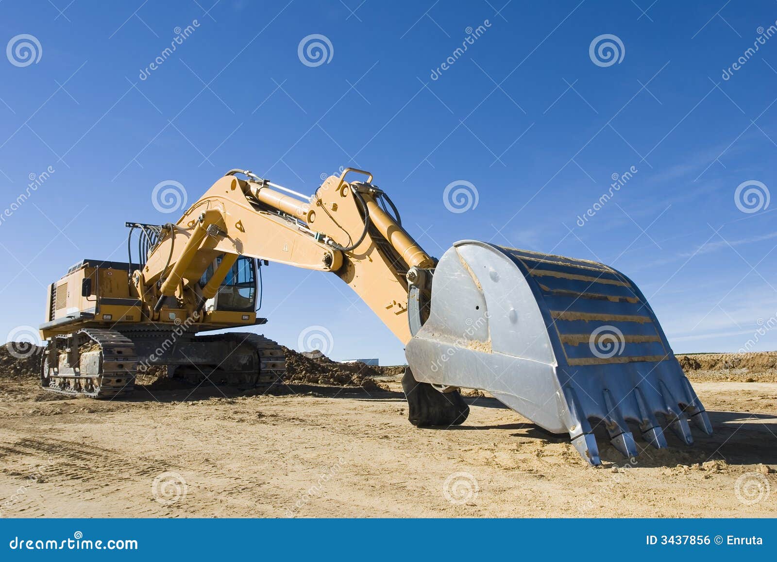 Excavator stock photo. Image of backhoe, parking, orange 3437856