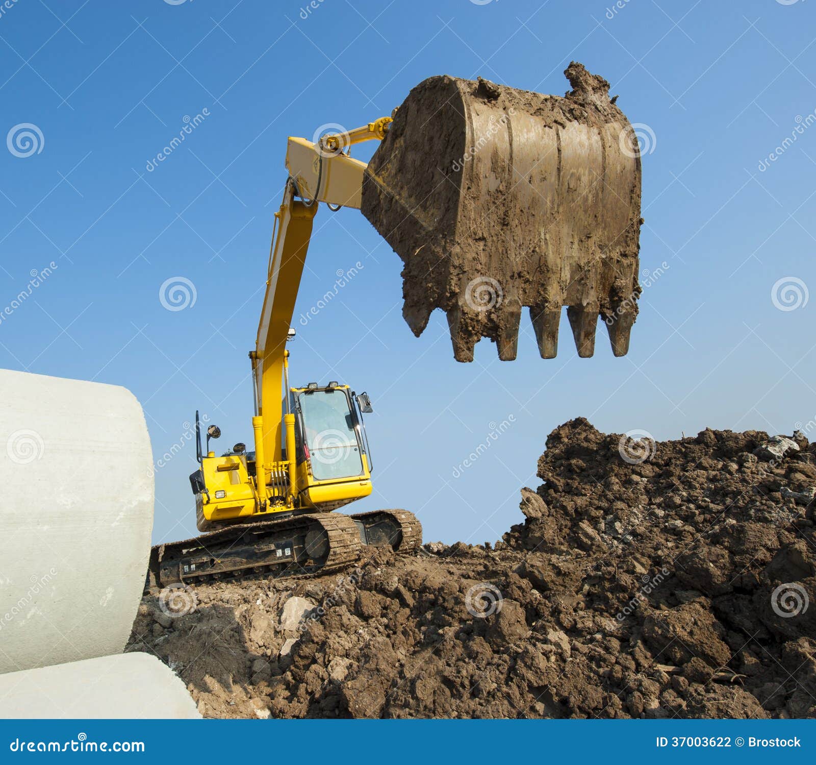 Excavator arm stock photo. Image of dirt, track, single 37003622