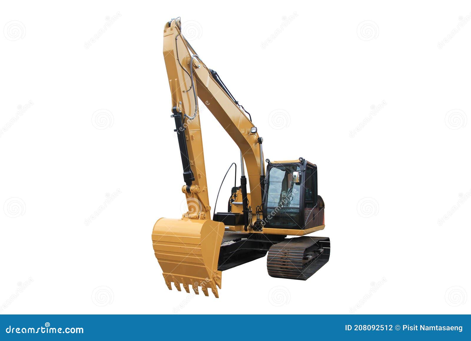 Excavator Backhoe Isolated on White Background Stock Photo Image of