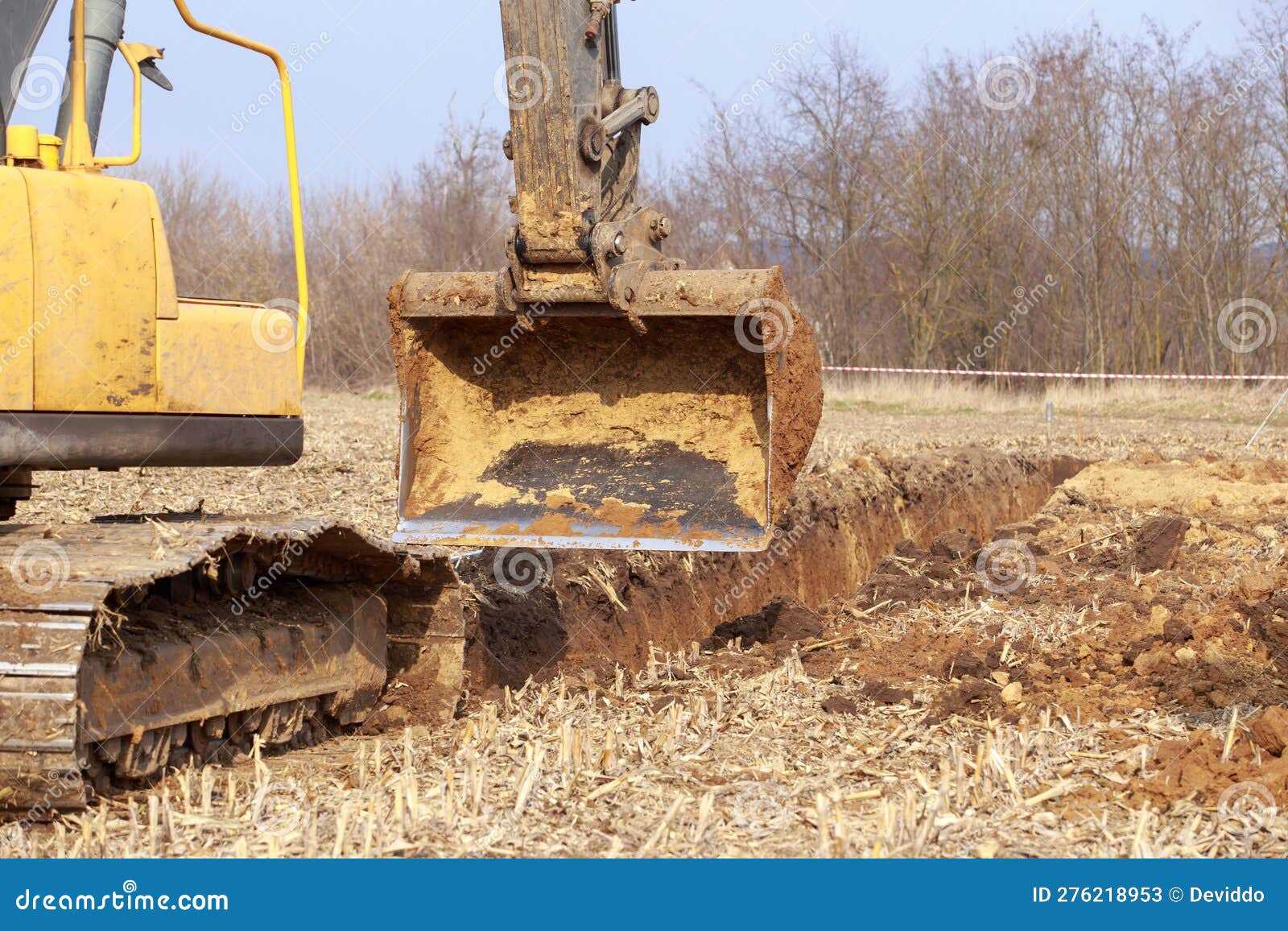 Excavator boom and bucket stock image. Image of digging 276218953