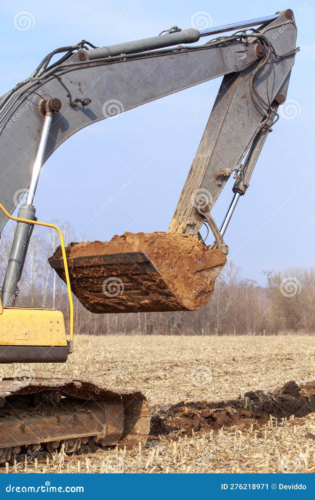 Excavator boom and bucket stock image. Image of power 276218971