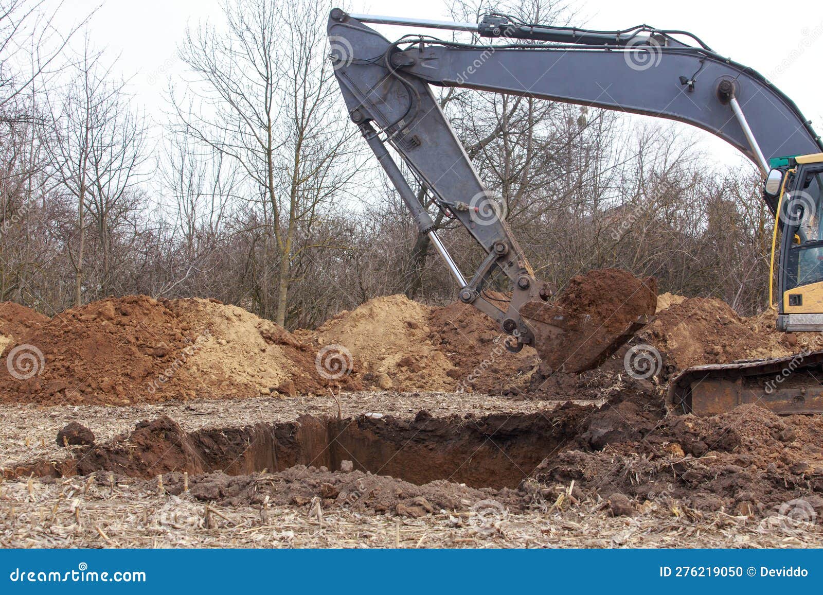 Excavator boom and bucket stock photo. Image of work 276219050