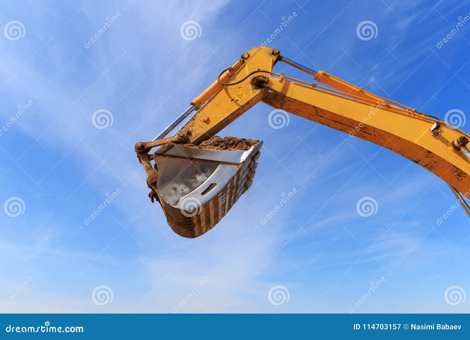 Excavator Bucket Againest the Blue Sky Stock Image - Image of blue ...