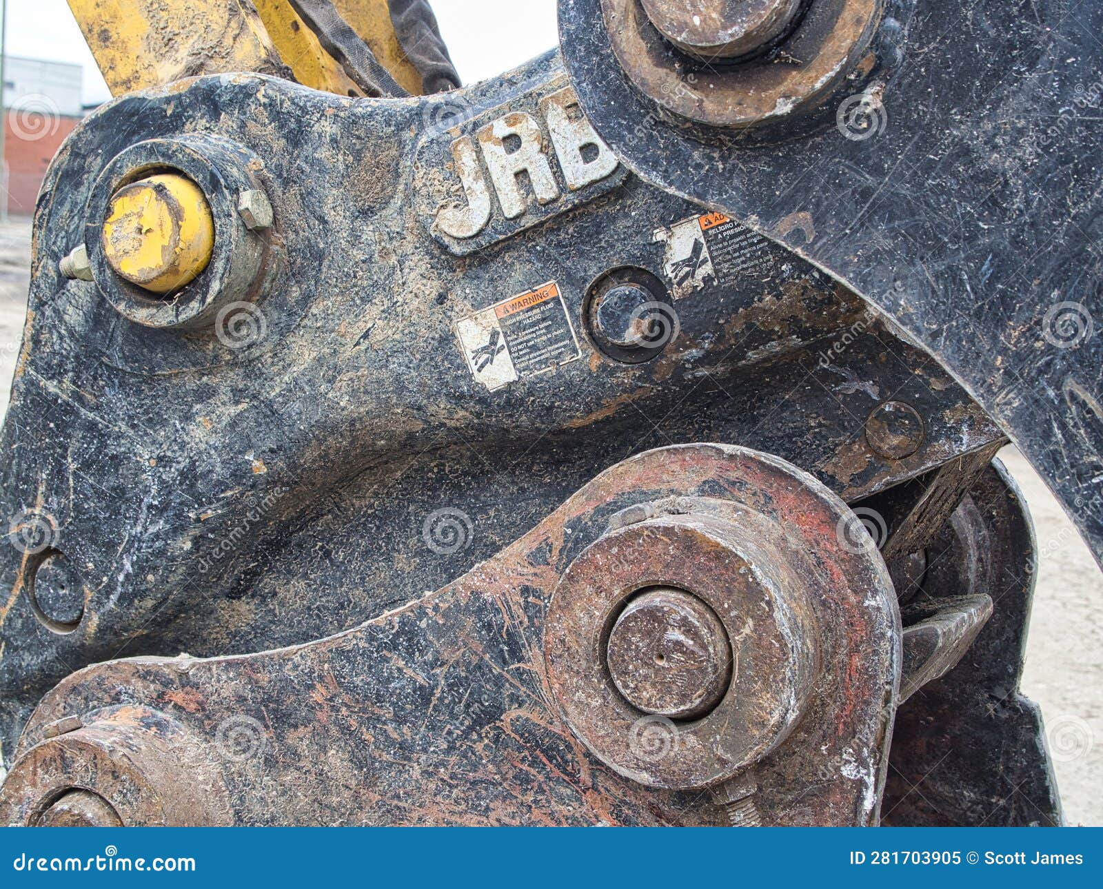 Excavator Bucket Couplers Also Know As a Quick Hitch Stock Image