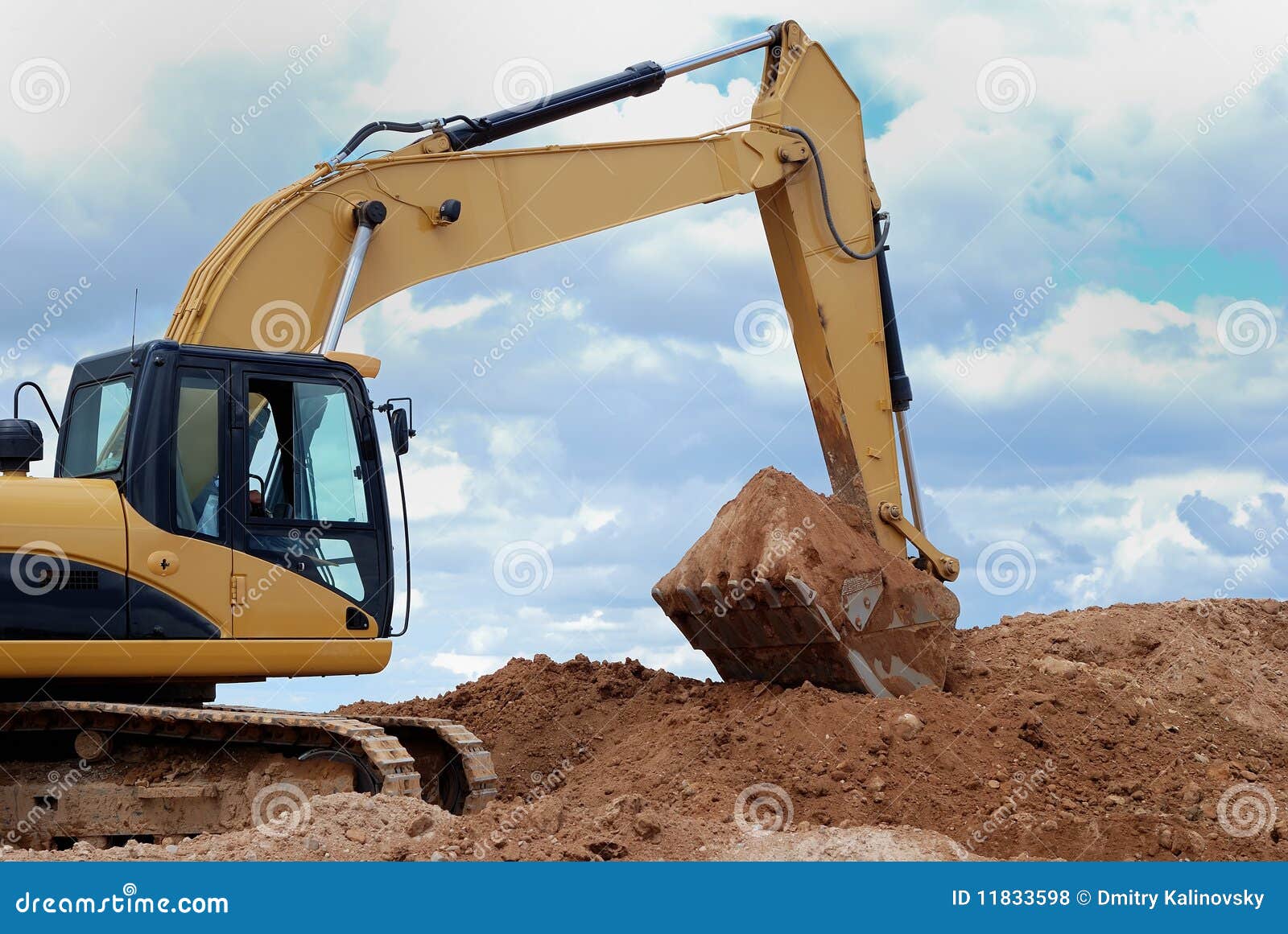 Excavator Bulldozer Loader in Sandpit Stock Photo Image of land