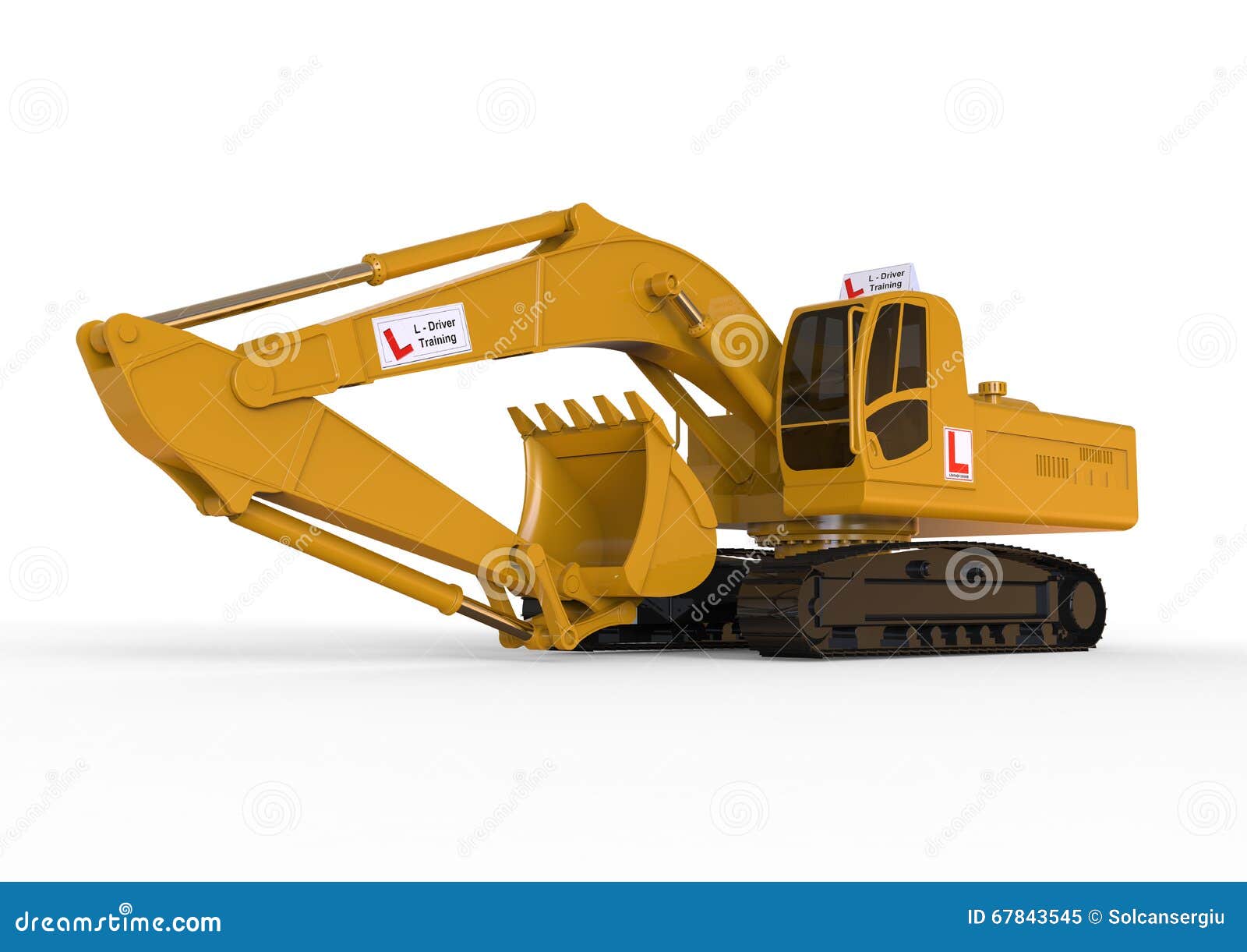 Excavator Driving School Concept Stock Illustration Illustration of