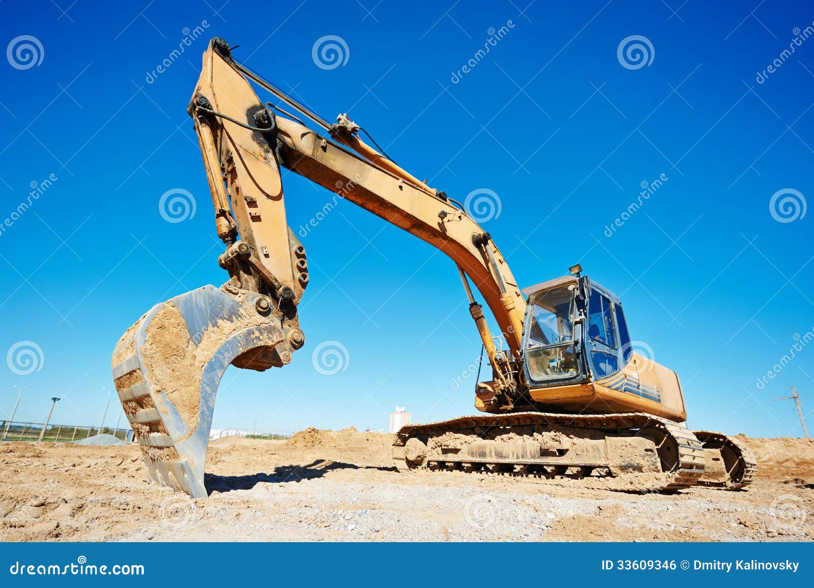 Excavator loader at work stock photo. Image of excavation 33609346
