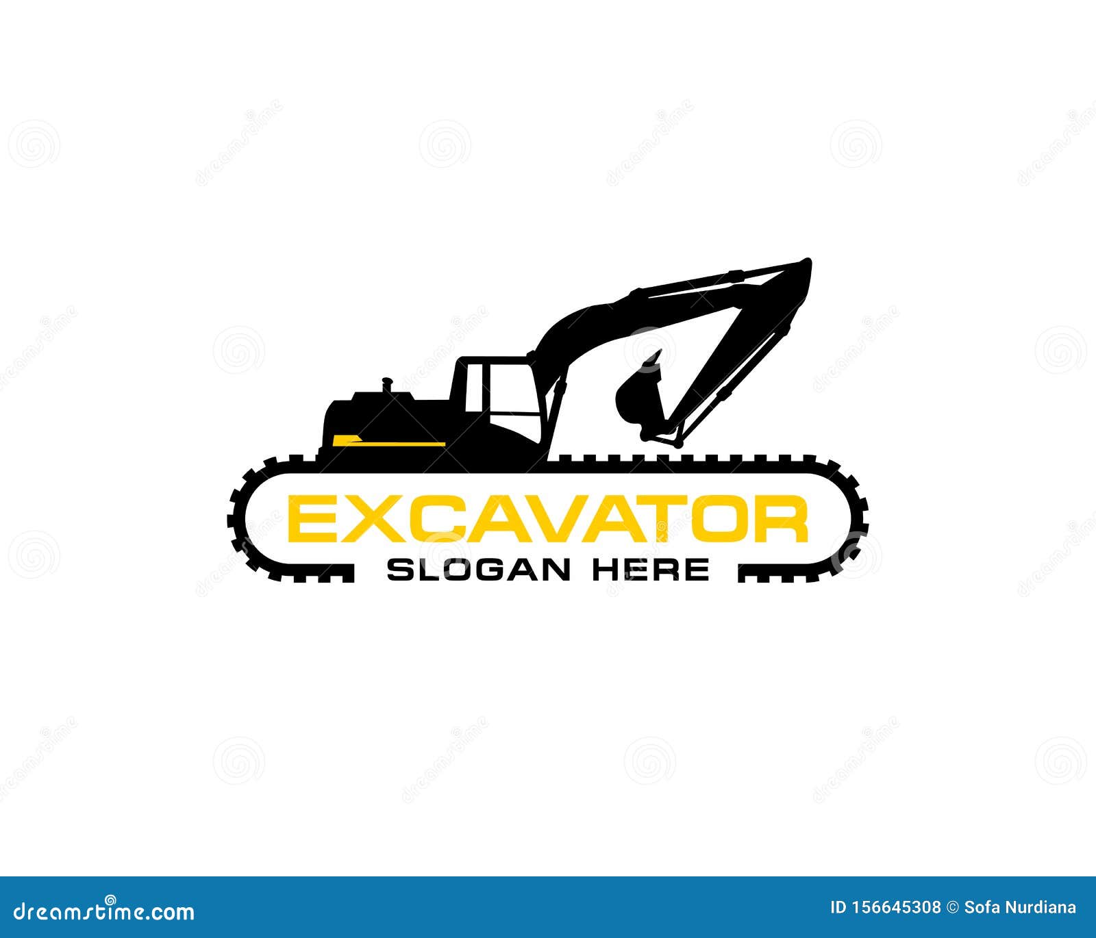 Excavator Logo Template Vector. Heavy Equipment Logo Vector For