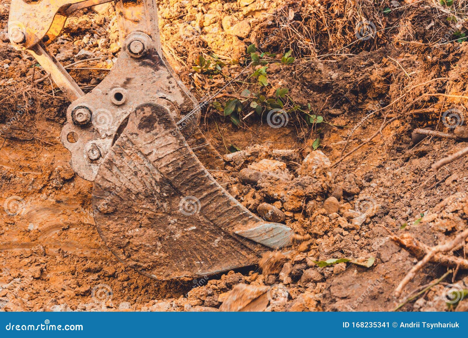 The Excavator Performs Excavation Work by Digging the Ground with a