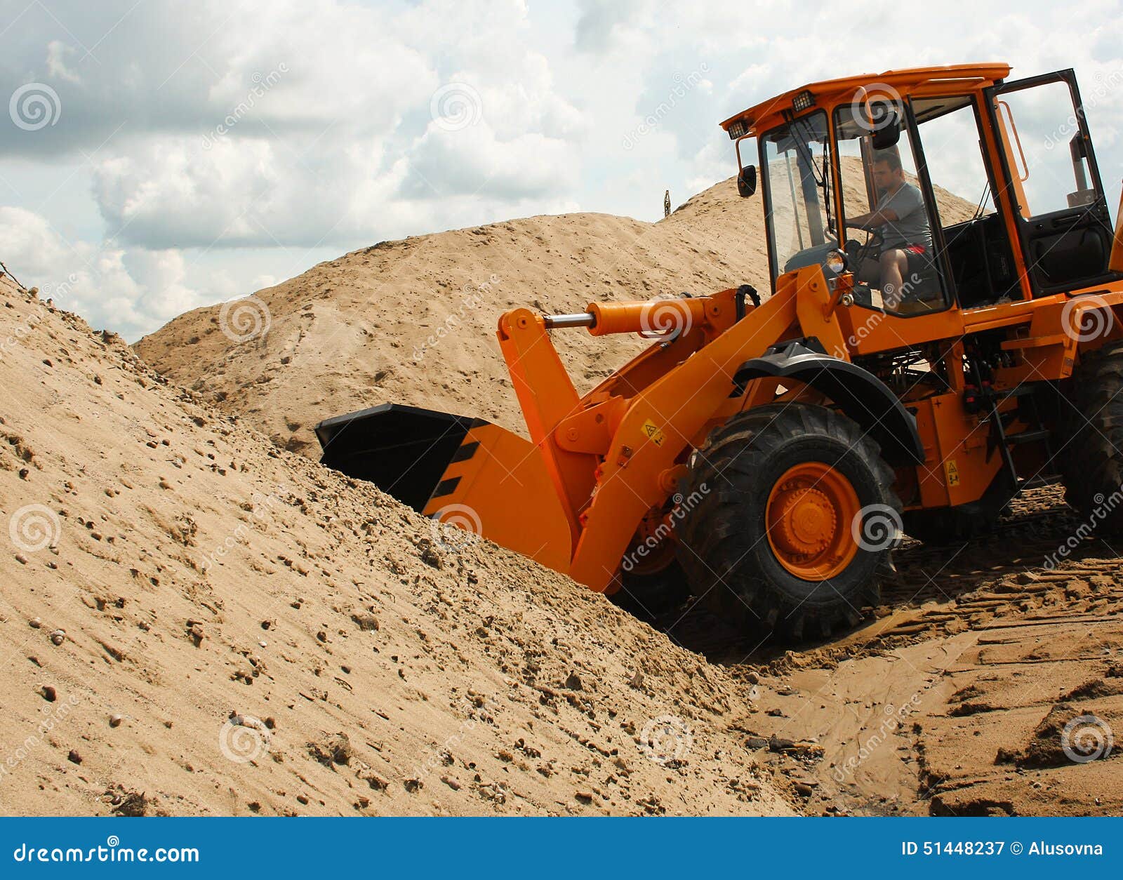 Excavator with Sand in the Bucket Stock Image Image of equipment