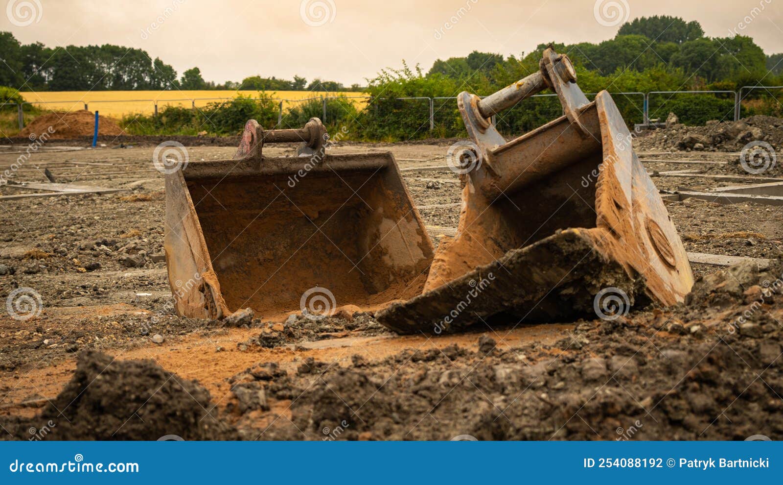 Excavator Tool on the Ground at Construction Stock Photo Image of