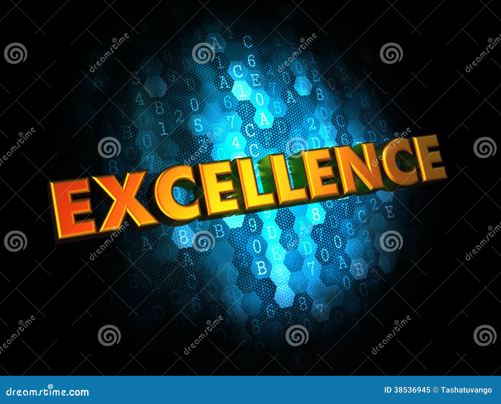 excellence concept on digital background.