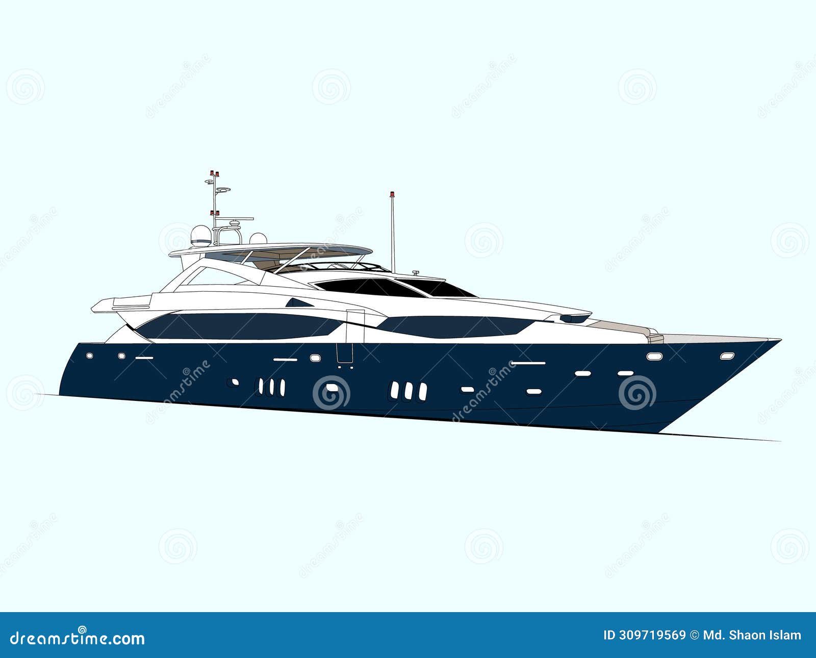 excellent luxury high resolution boat  side view.