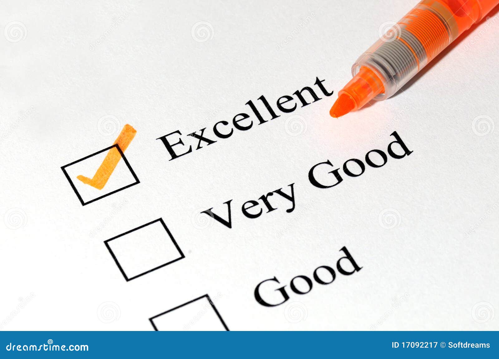 Excellent Very Good Checkboxes Stock Image - Image of ...