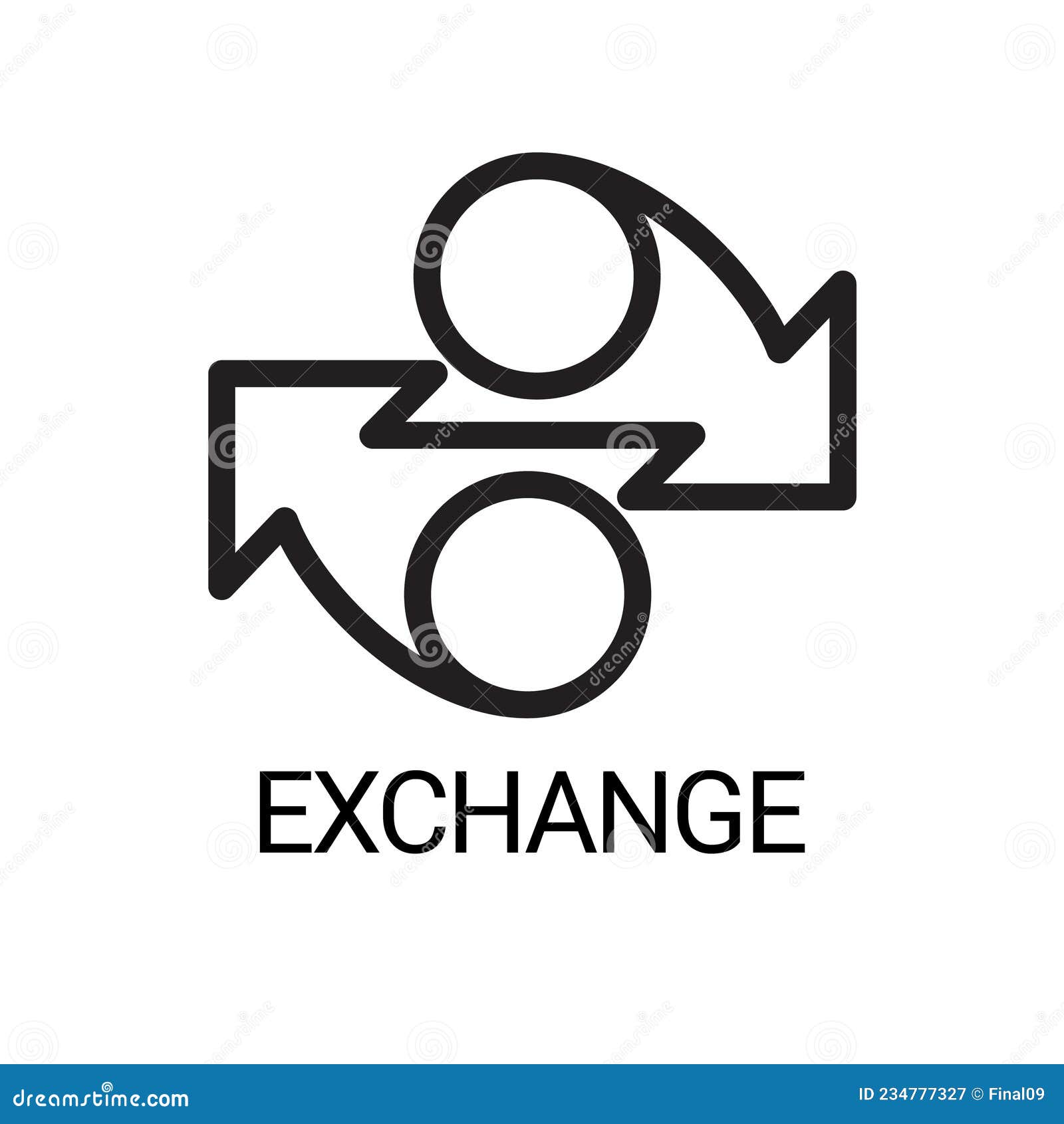 Exchange Arrow Icon. Symbol or Emblem. Vector Illustration Stock Vector