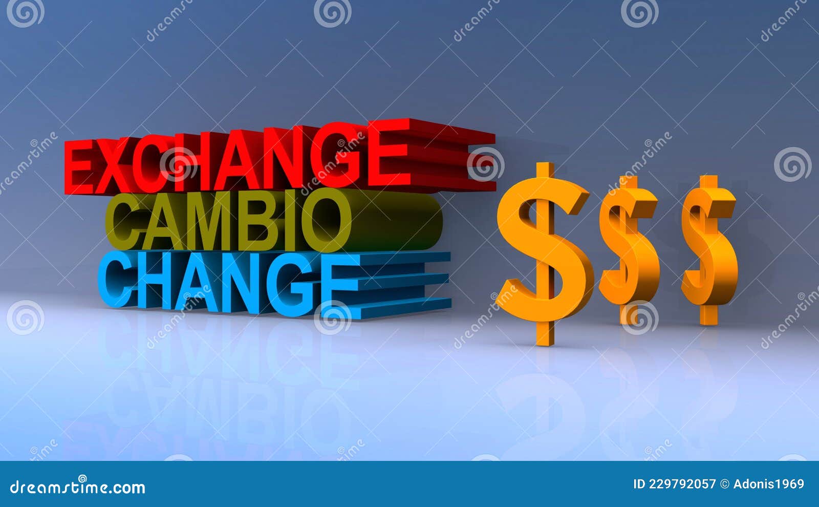 exchange cambio change on blue