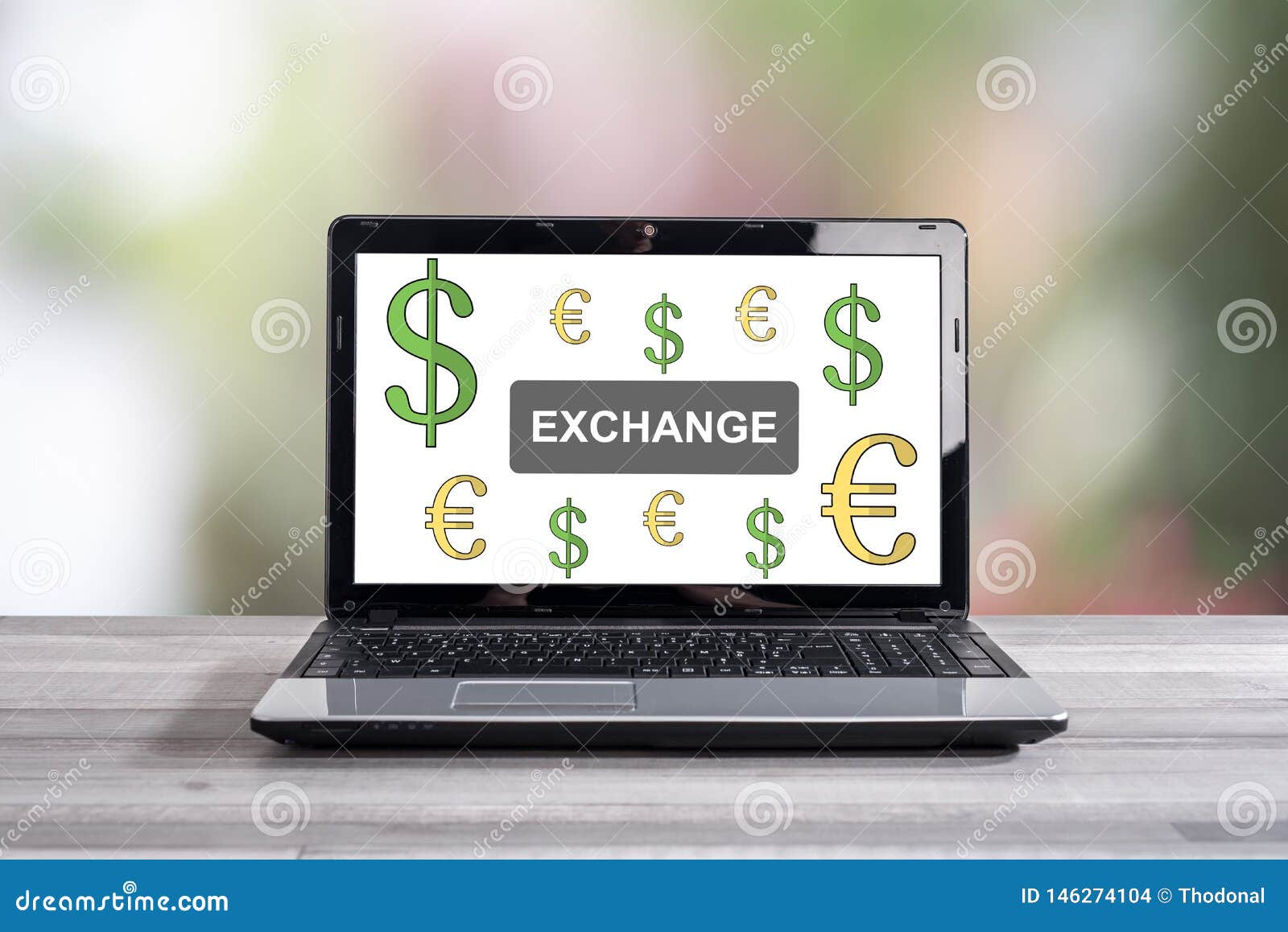 Exchange Concept on a Laptop Screen Stock Photo Image of transfer