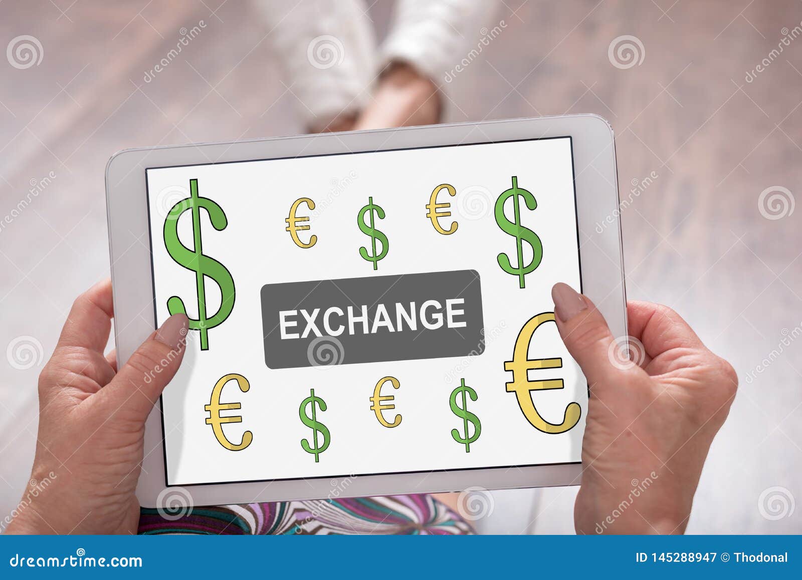 Exchange Concept on a Tablet Stock Image Image of digital, euro