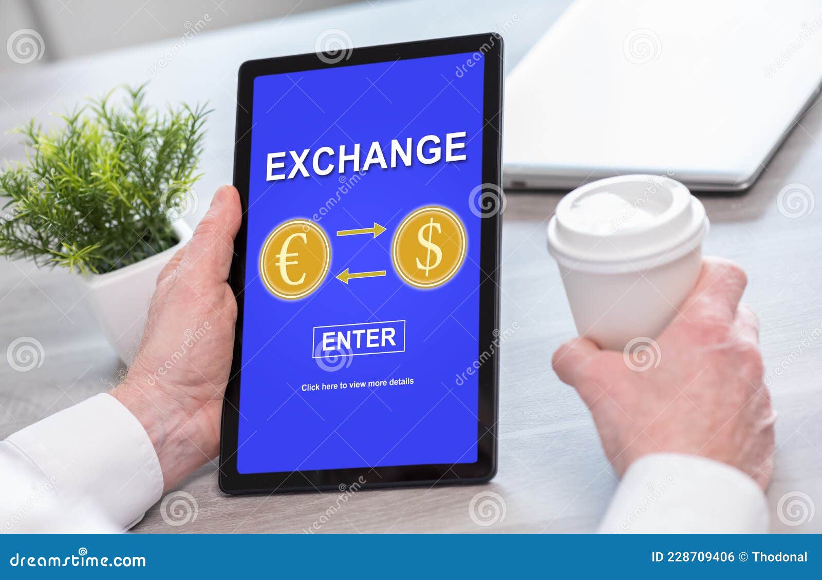 Exchange Concept on a Tablet Stock Illustration Illustration of