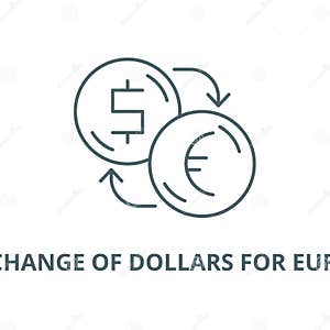 Exchange Of Dollars For Euros Line Icon Concept Exchange Of Dollars Exchange Of Dollars For Euros Line Icon Concept Exchange Of Dollars