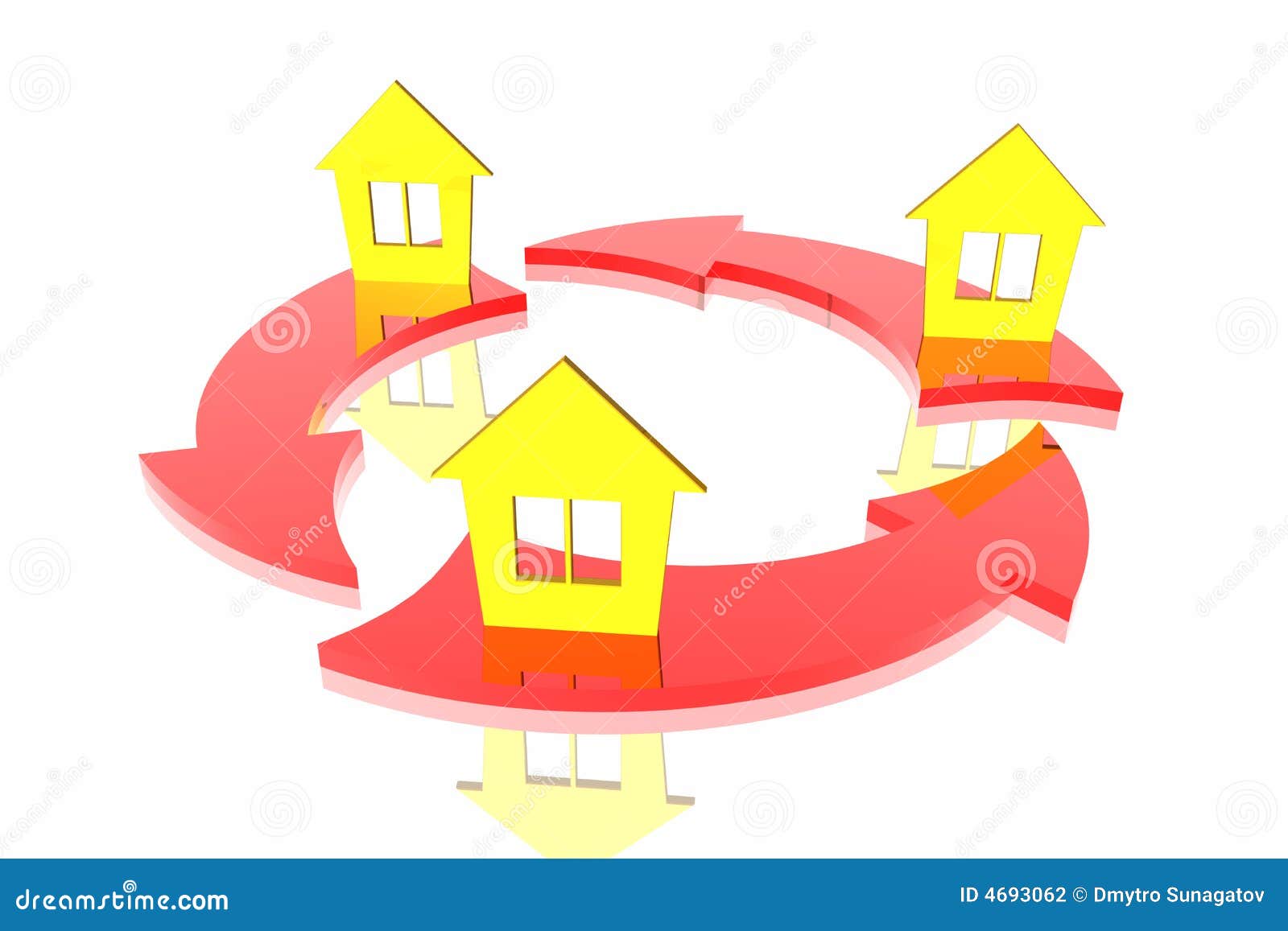 Exchange of houses stock illustration. Illustration of house 4693062