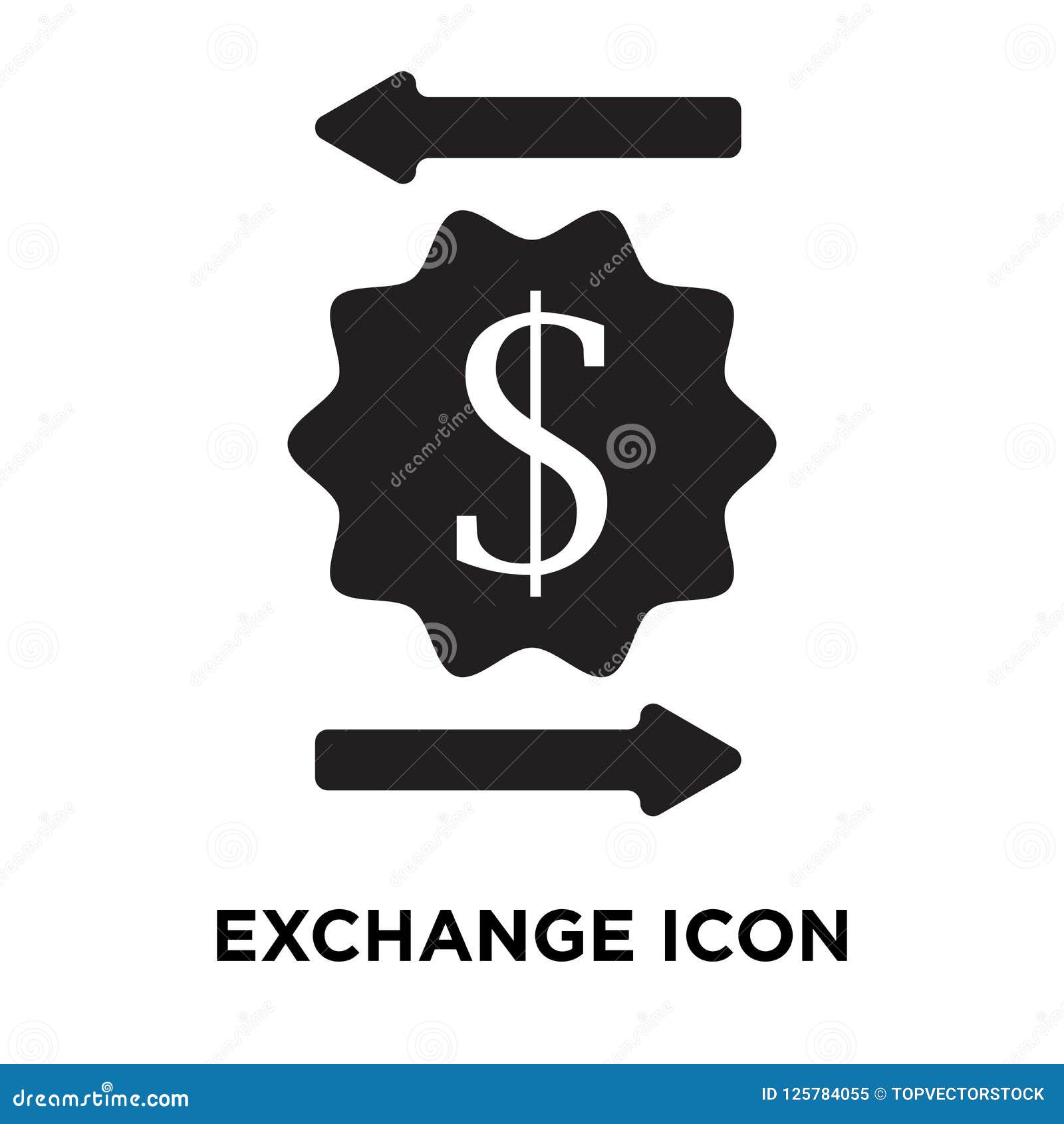 Exchange Icon Vector Isolated on White Background, Logo Concept Stock