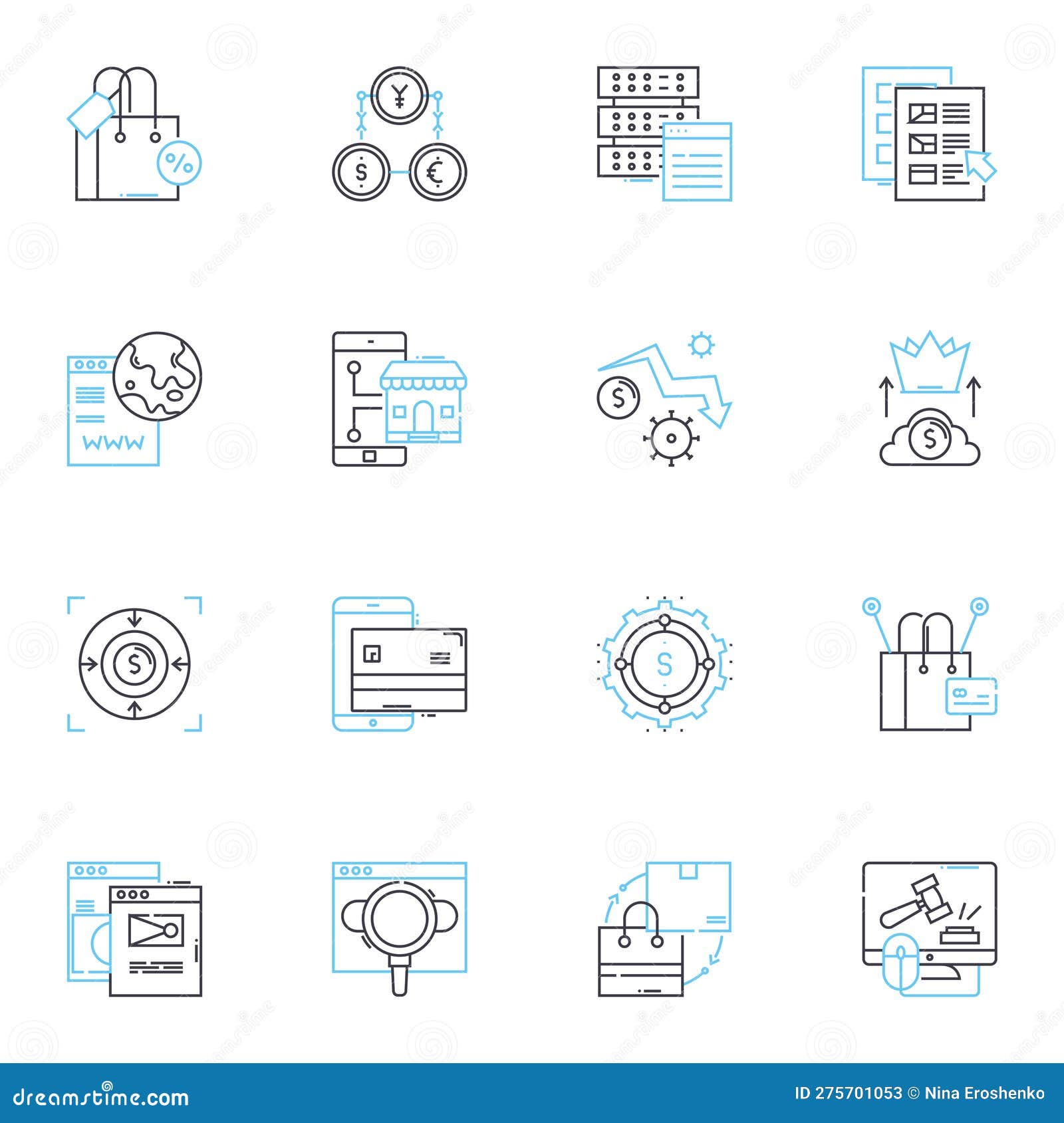 exchange items linear icons set. swap, trade, barter, substitution, convert, switch, transaction line  and concept