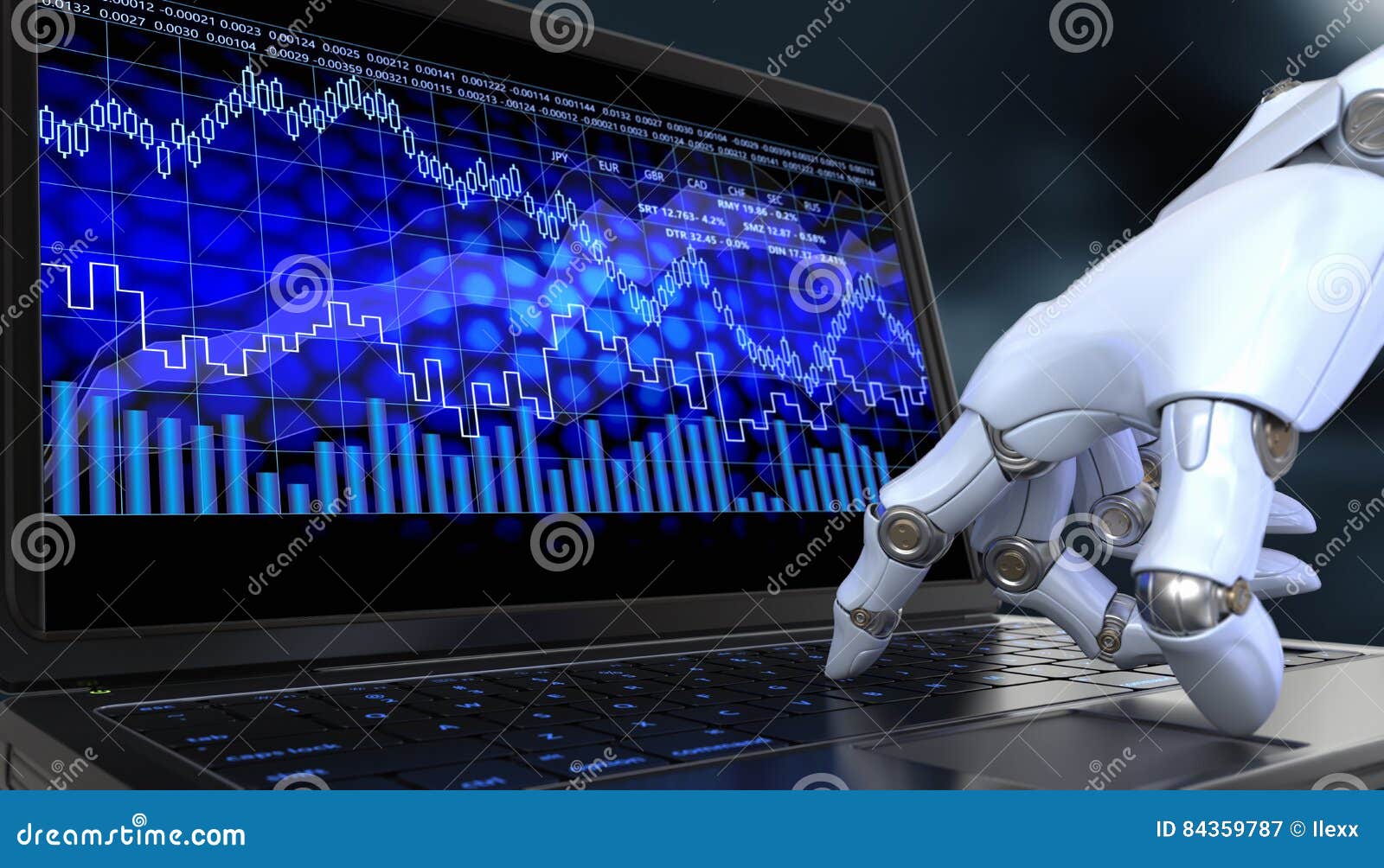 Exchange trade robot editorial photography. Illustration ...