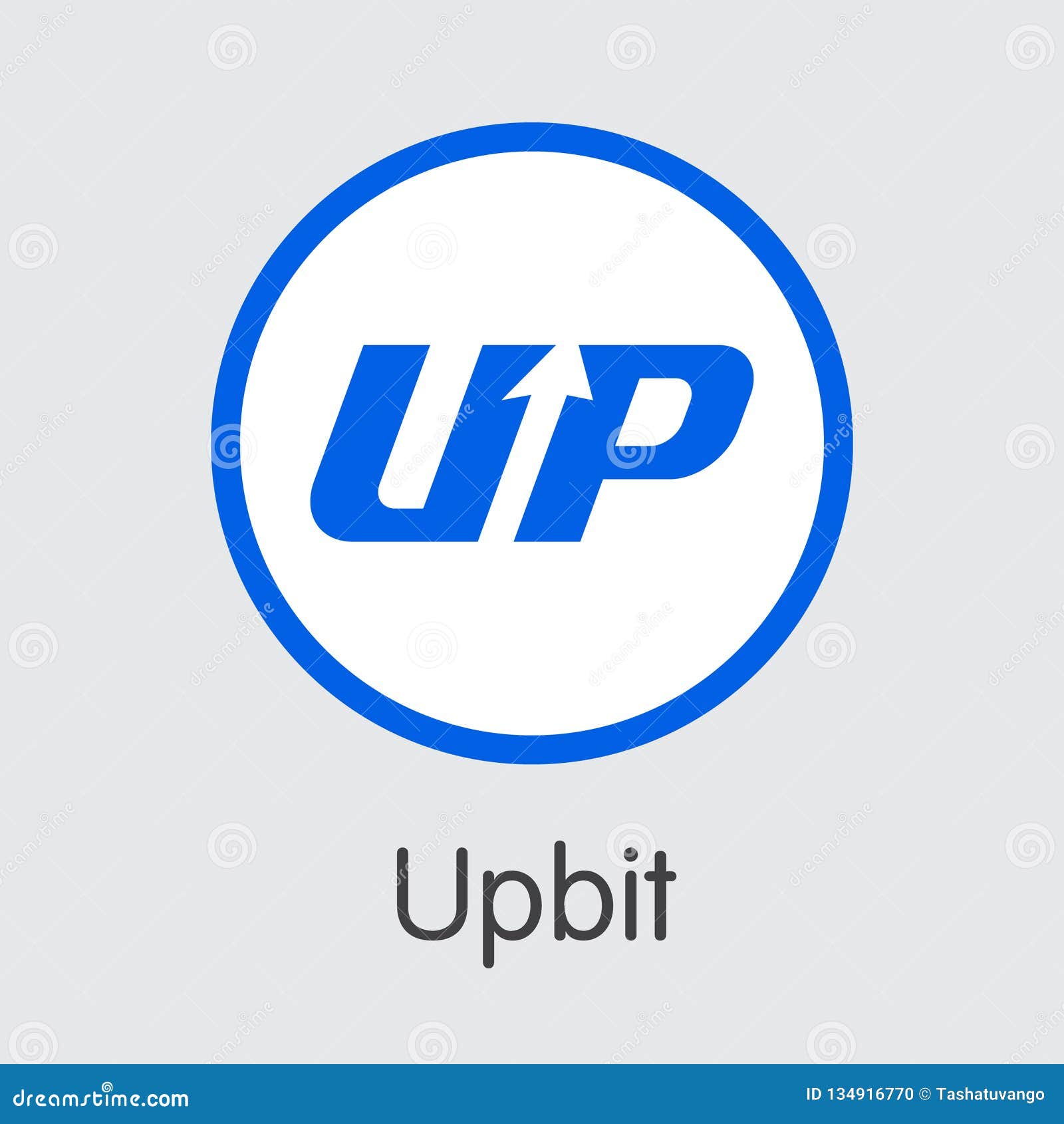 Exchange - Upbit. The Crypto Coins Or Cryptocurrency Logo ...