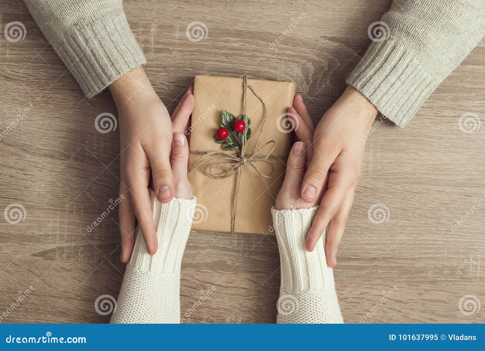 Exchanging Christmas Presents Stock Image Image of hands, people