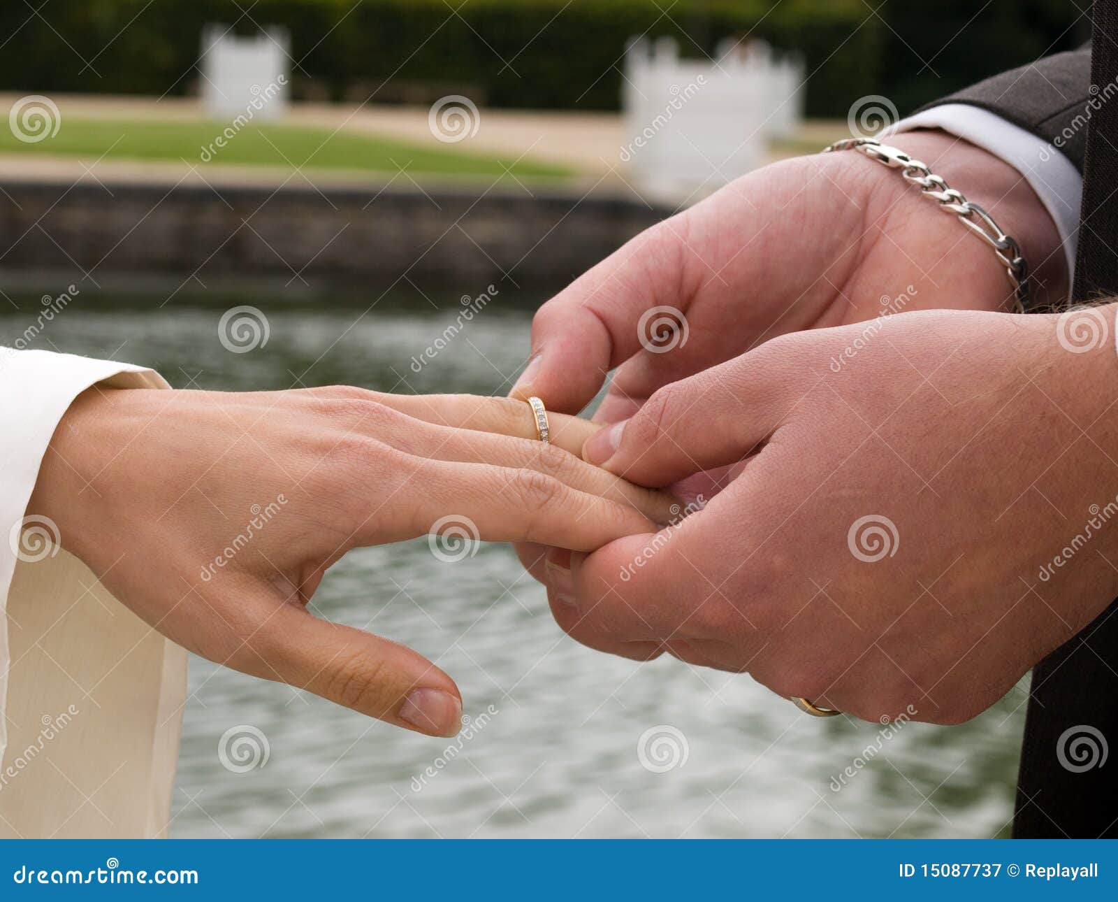 Exchanging wedding  rings  stock image Image of detail 