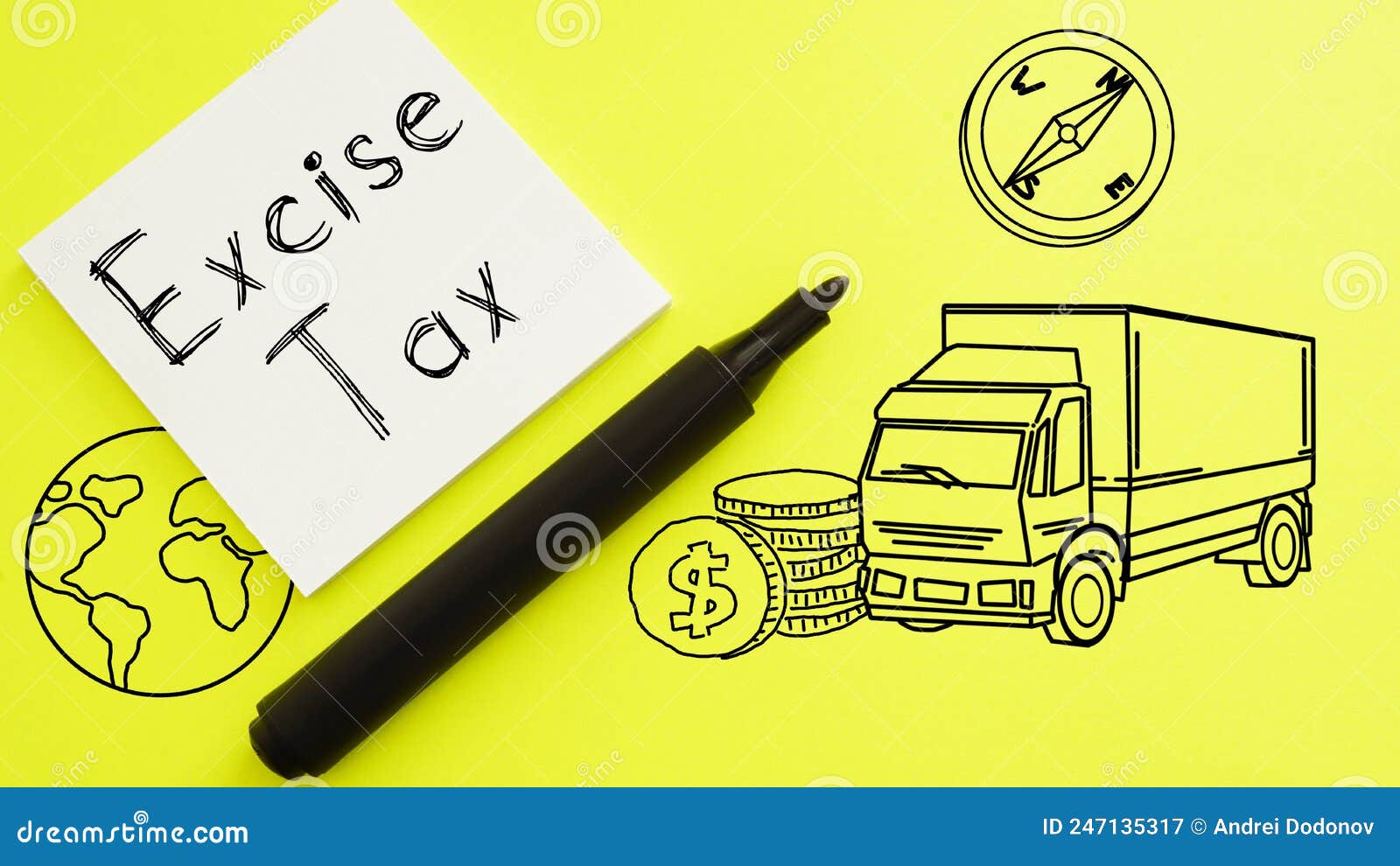 Excise Tax is Shown Using the Text Stock Image Image of credit