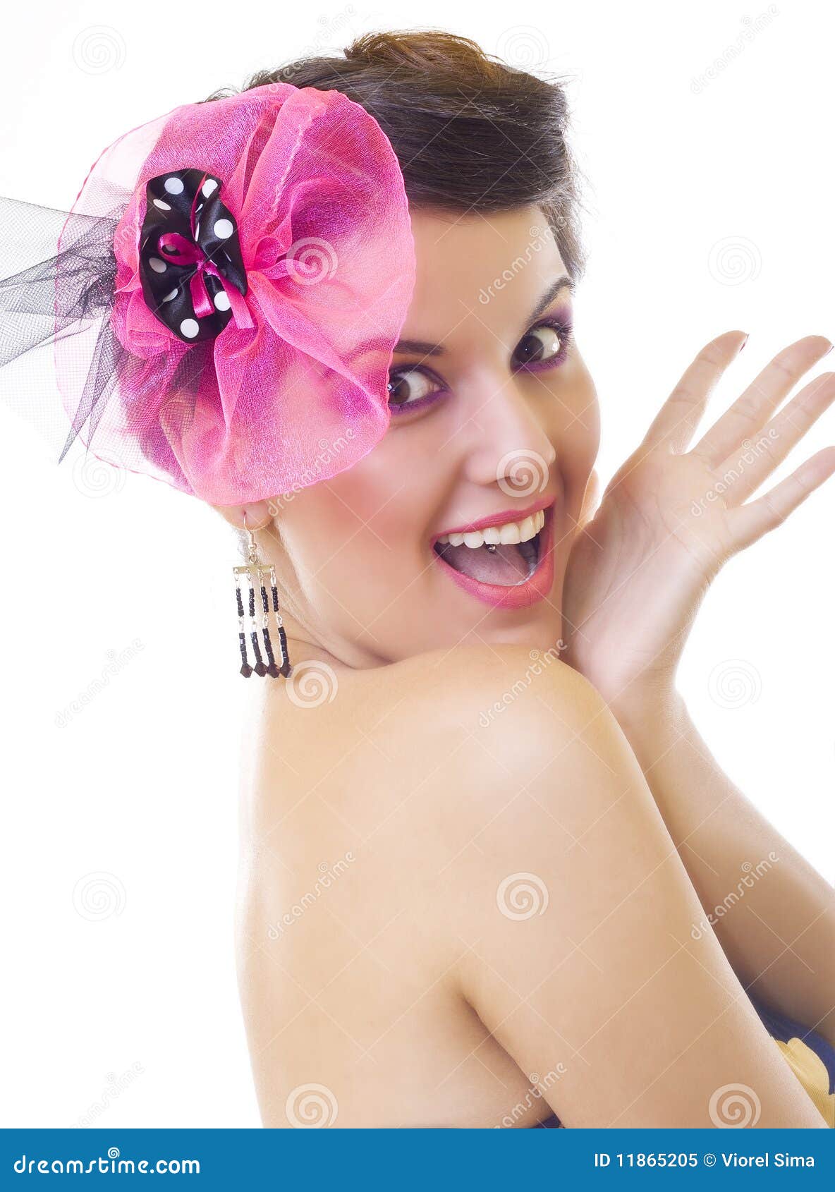 excited beautiful woman