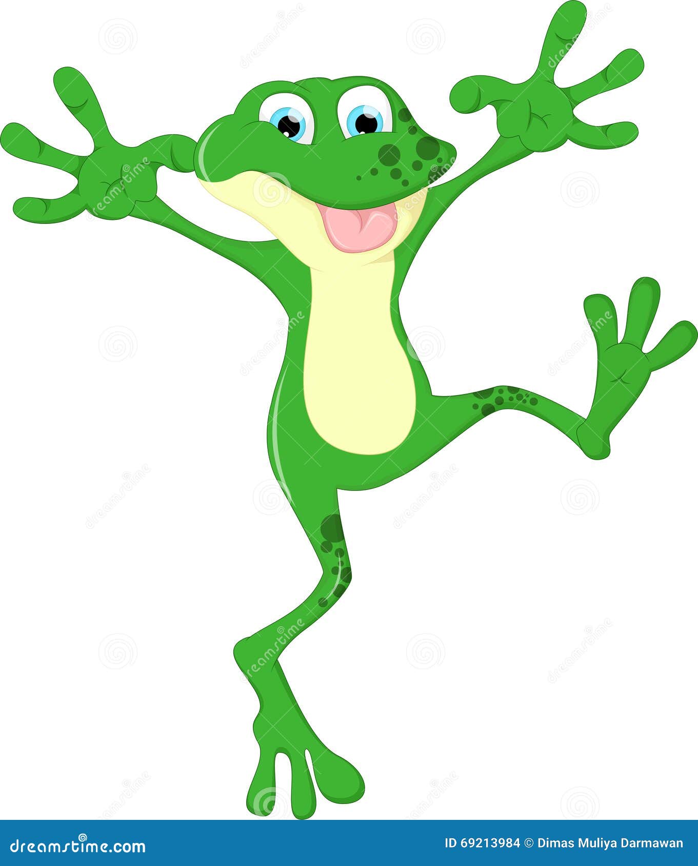 Excited cartoon frog stock illustration. Illustration of gradient ...