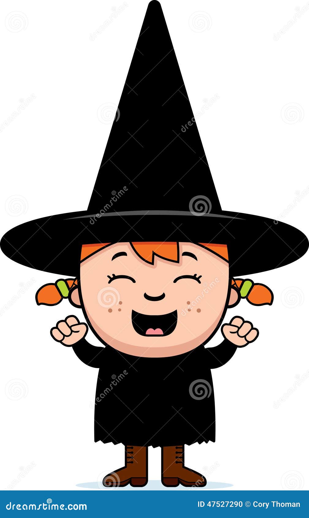 Excited Child Witch stock vector. Illustration of celebrating - 47527290