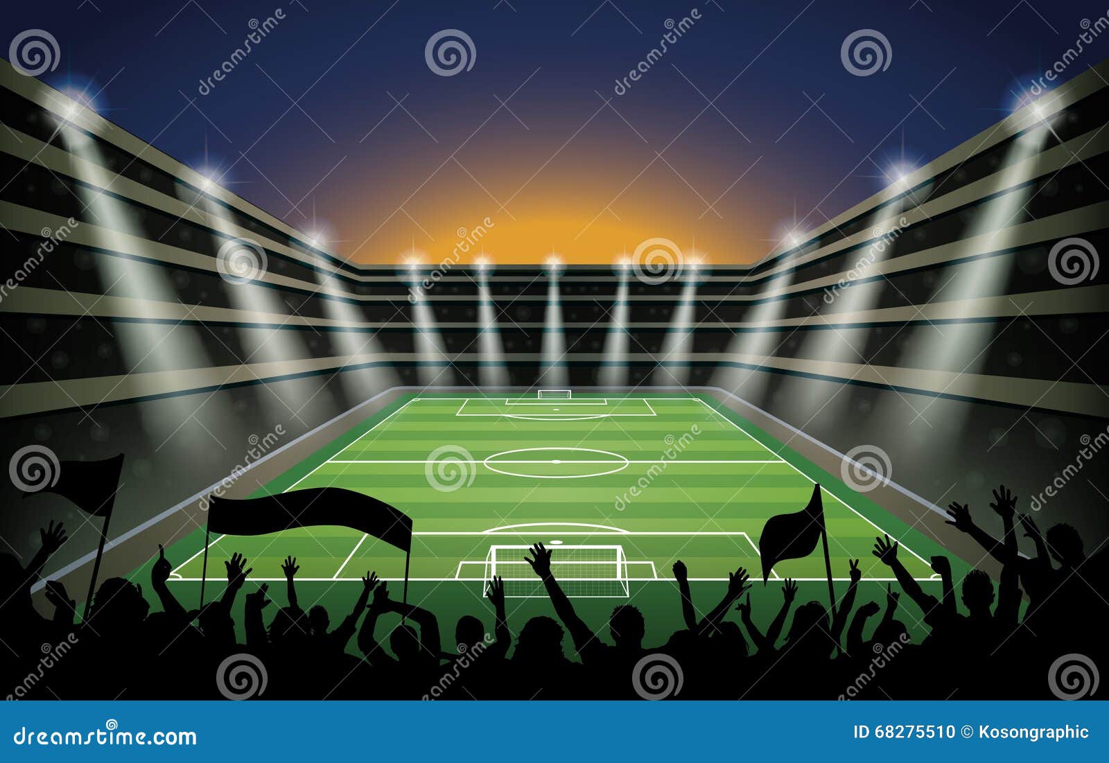 Crowd In Stadium Grandstand Cartoon Vector | CartoonDealer.com #65654591