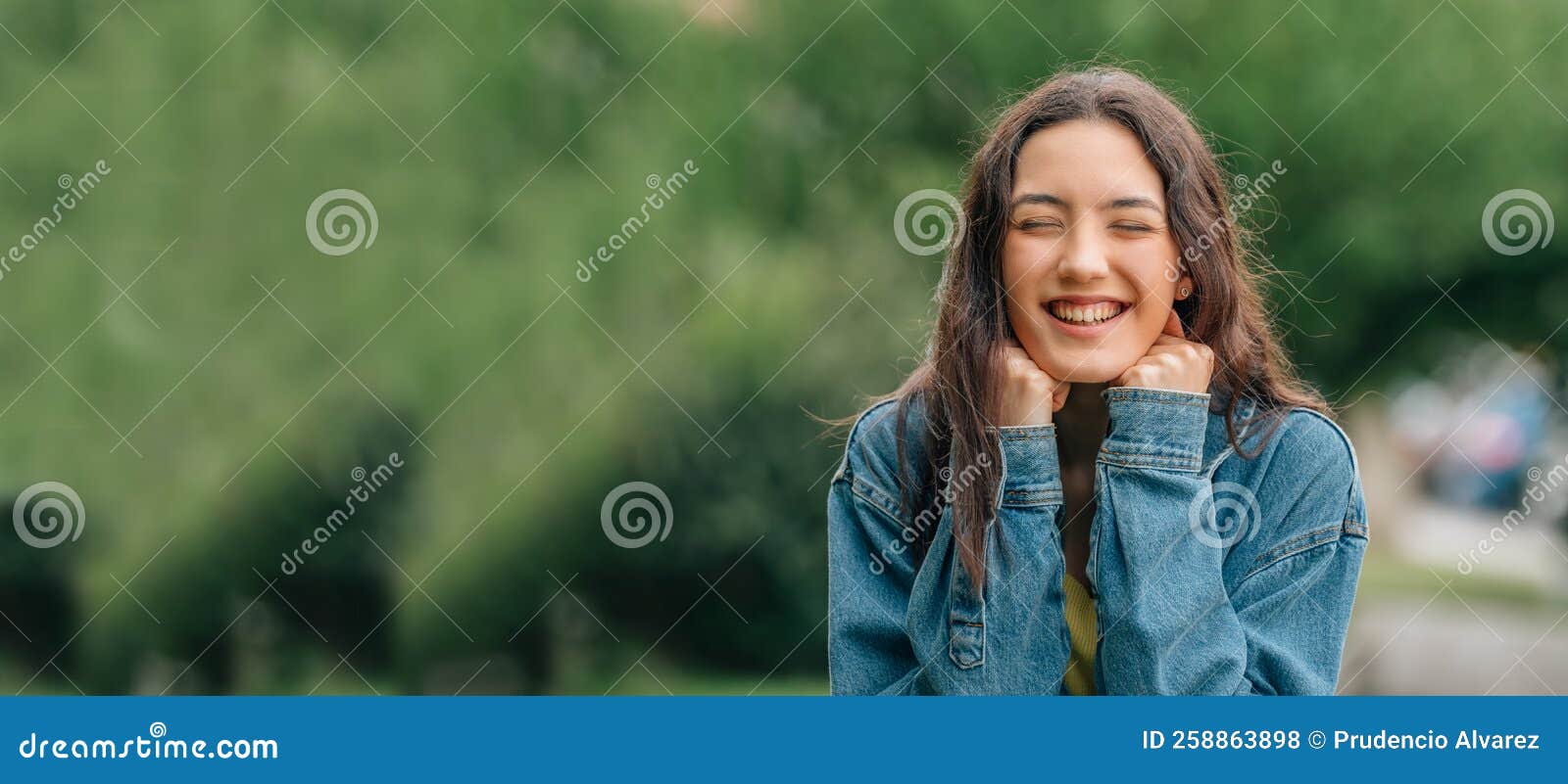 Young girl with joy stock photo. Image of portrait, lady 258863898