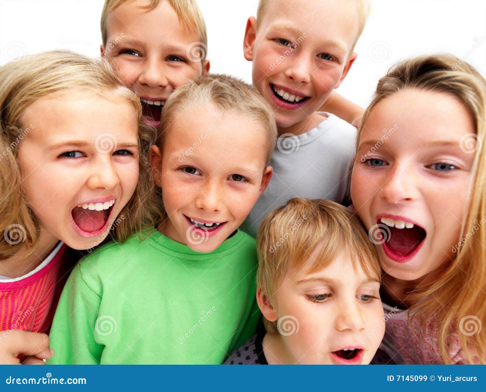 Excited Young Kids Laughing and Smiling Stock Image Image of