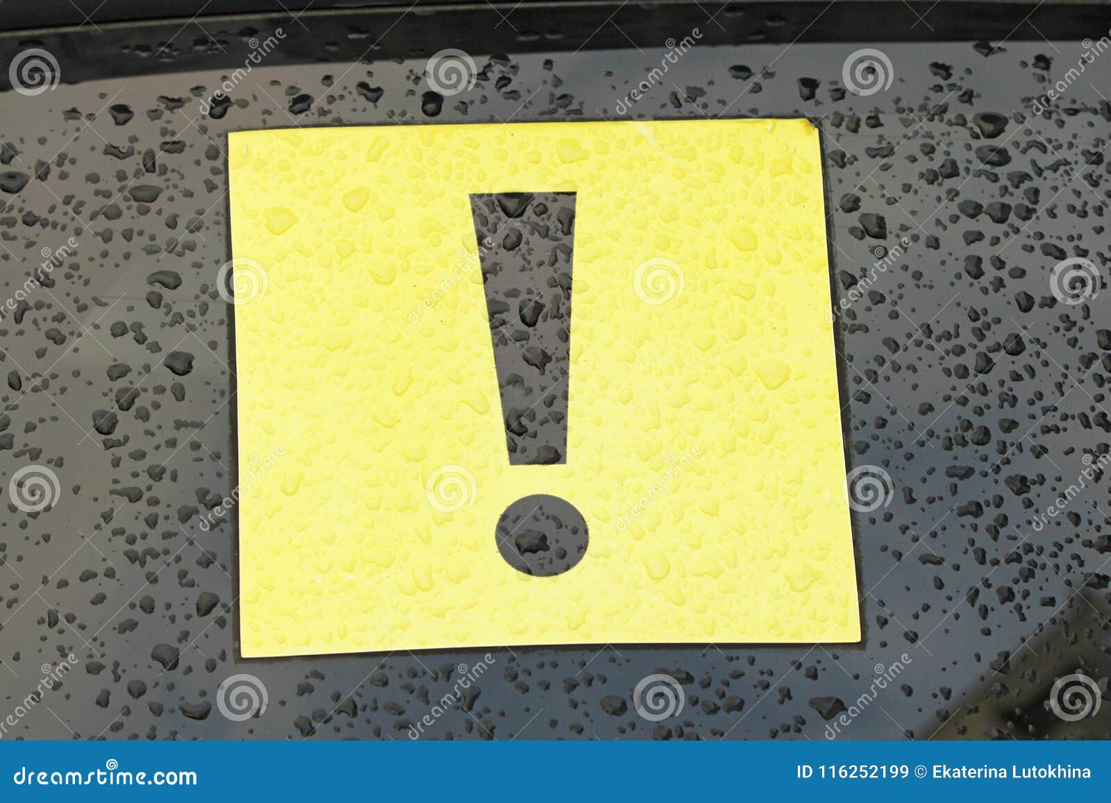 Yellow exclamation mark car toyota