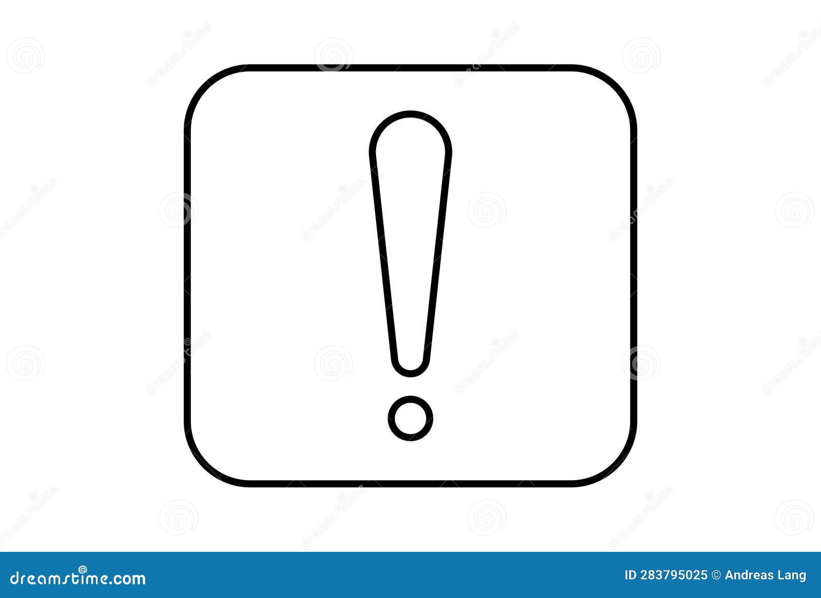 Exclamation Mark Outline Icon Black Error Symbol Warning Sign Art Stock ...