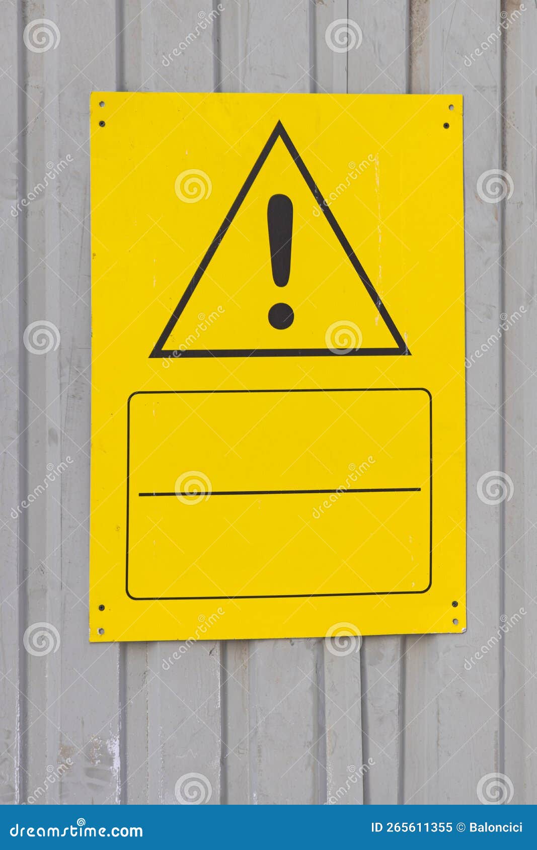 Yellow Warning Exclamation stock image. Image of frame - 265611355