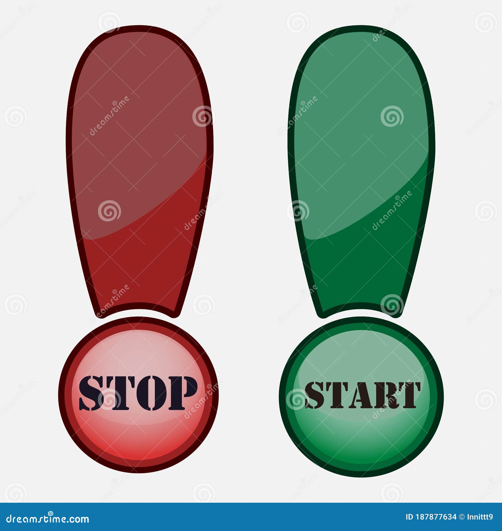 Exclamation Marks Green Cartoon Vector | CartoonDealer.com #49995099