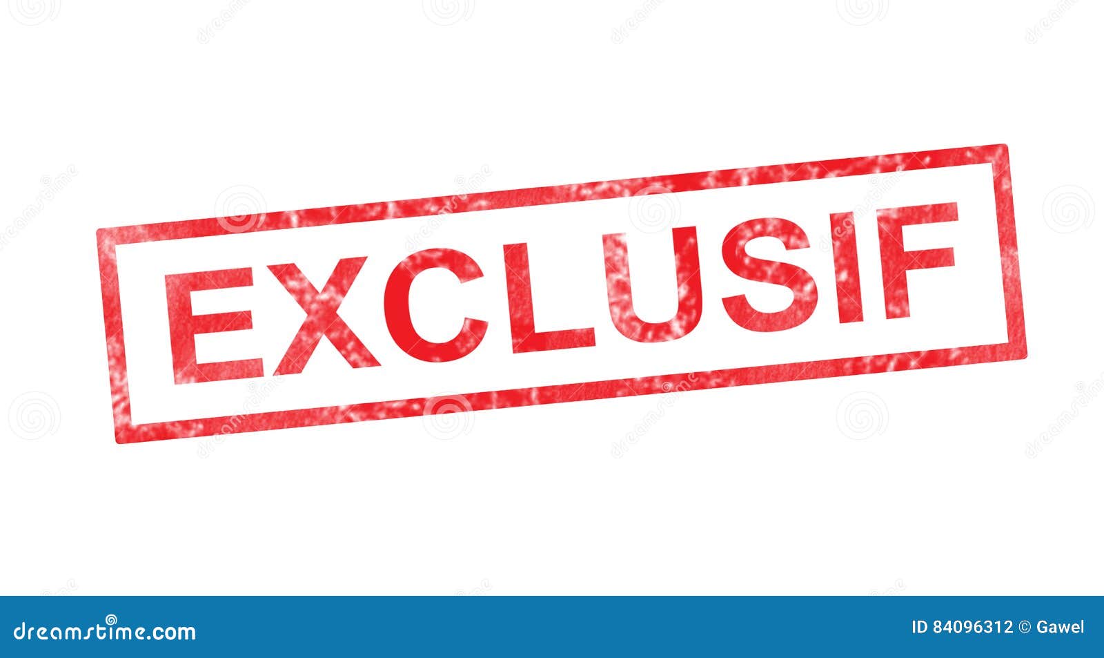 Exclusive in French Translation in Red Rectangular Stamp Stock