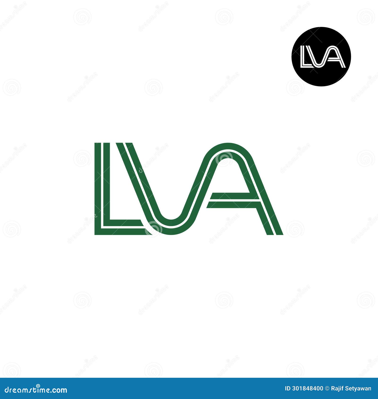 letter lva logotype logo  with lines
